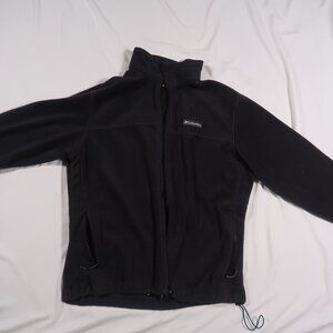 Columbia Fleece Women Jacket XL Black Full Zip AS-IS BROKEN ZIPPER Repair Neede
